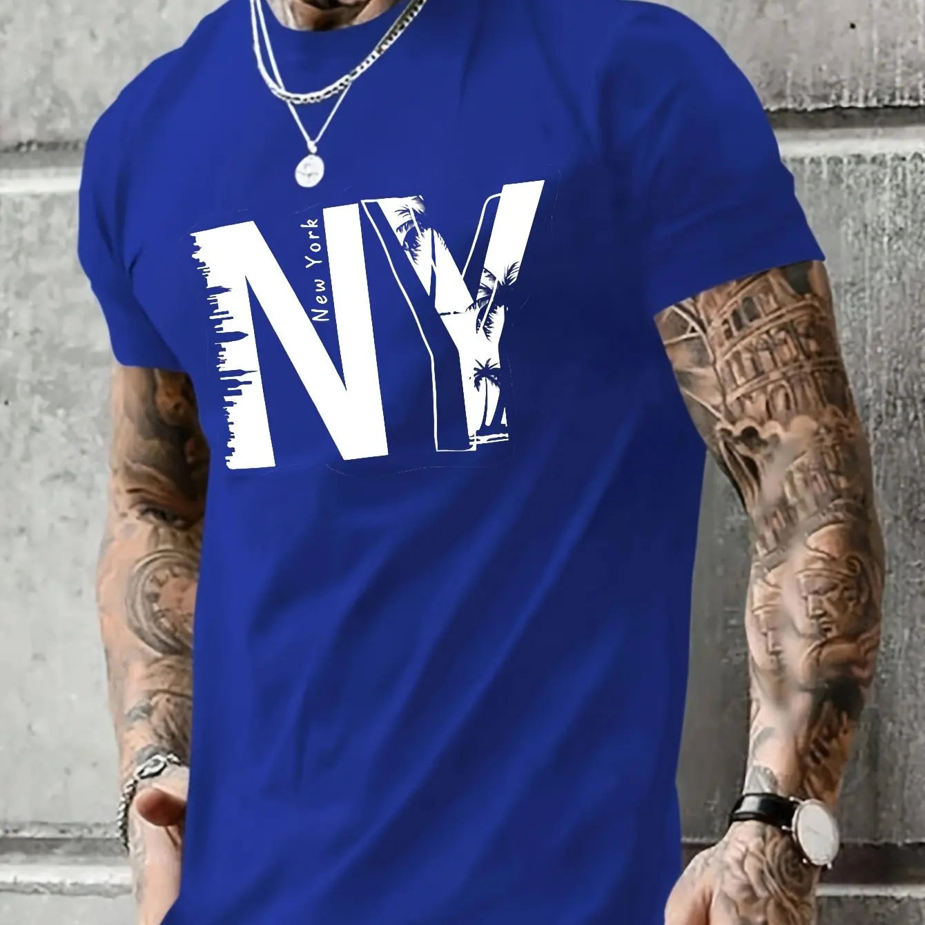 T-shirt à Manches Courtes et Col Rond pour Homme, Vêtement Décontracté, Ample, en Coton Pur,
