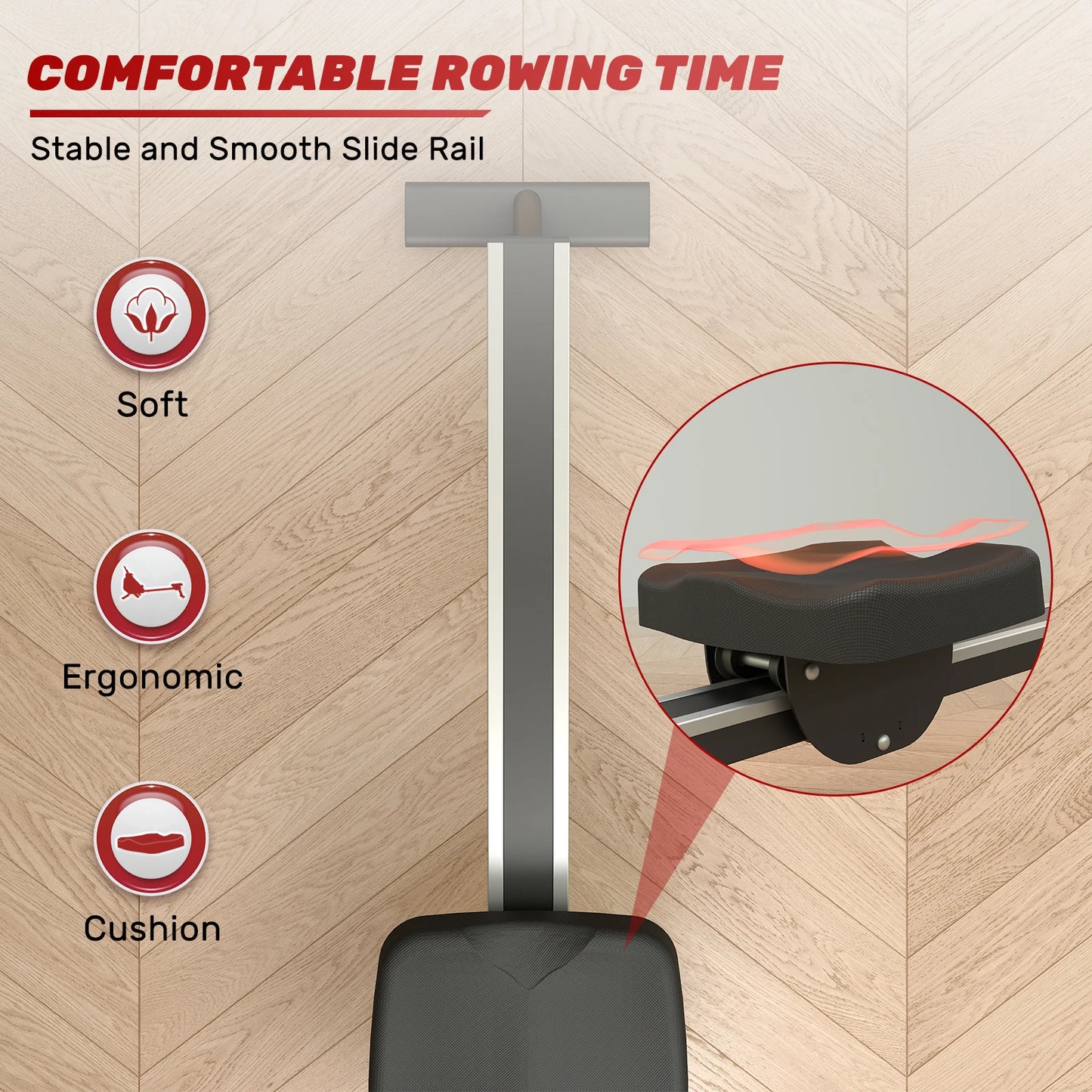 Rameur Magnétique Pliable avec Écran LCD, Charge Maximale de 120kg