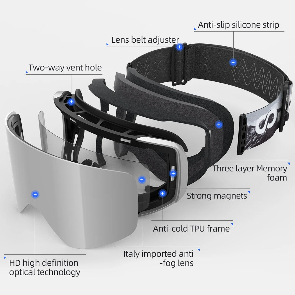 lunettes de ski professionnelles pour homme et femme