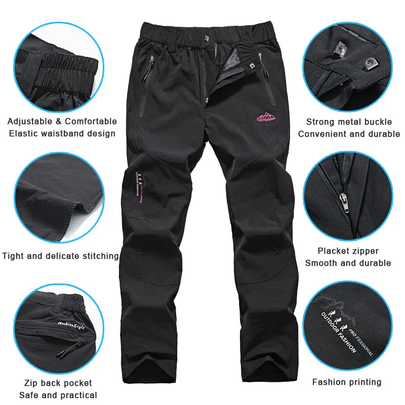 pantalon de randonnée imperméable pour femme, séchage rapide, pantalon d'extérieur, camping, escalade, trekking, montagne,