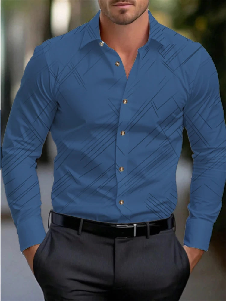chemise à manches longues pour homme, vêtement surdimensionné pour affaires, décontracté, à la mode,