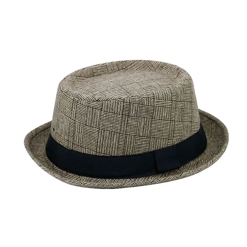 Chapeau haut de Protection solaire, en coton, pour homme, chapeau de Jazz, Simple et rétro,