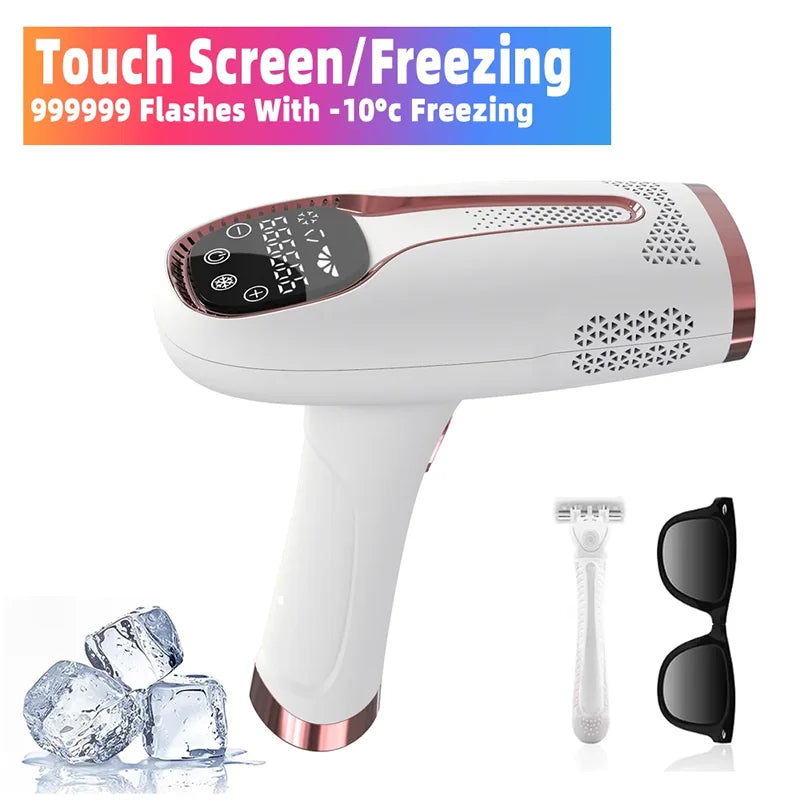 Épilateur laser indolore pour femme et homme, corps, bikini, IPL 999,999 flashs, pulsations en continu, épil