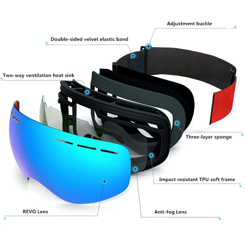 lunettes de ski pour homme et femme