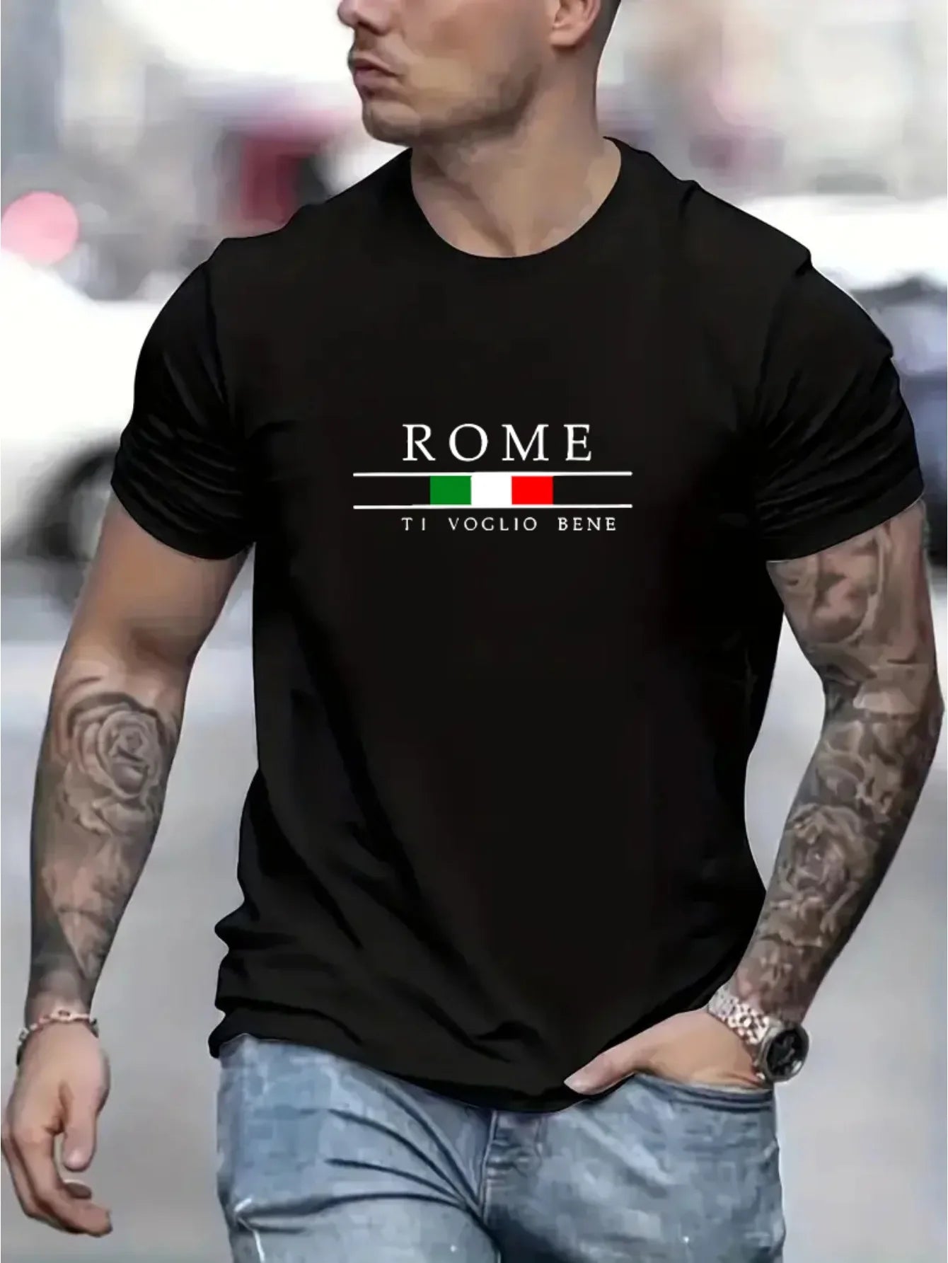 T-shirt, manches courtes, col rond, homme, décontracté, 100% coton,