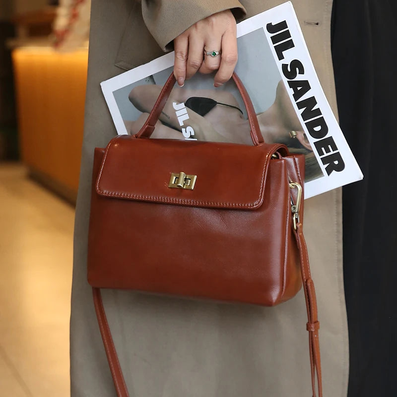 Sac fourre-tout en cuir de vache véritable pour femme, sac à main en cuir de vache naturel