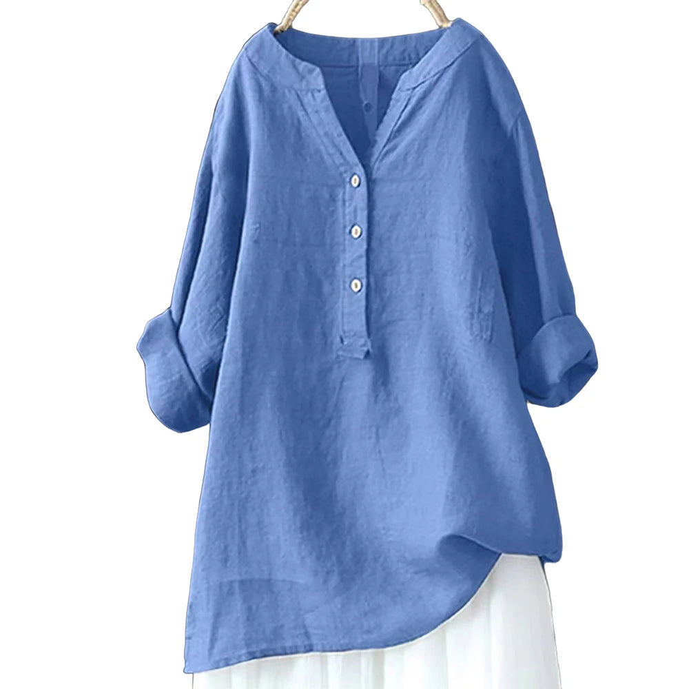 a-haut de  grande taille pour femme,  été,  3/4 manches,  vêtement coréen surdimensionné, chemise femme