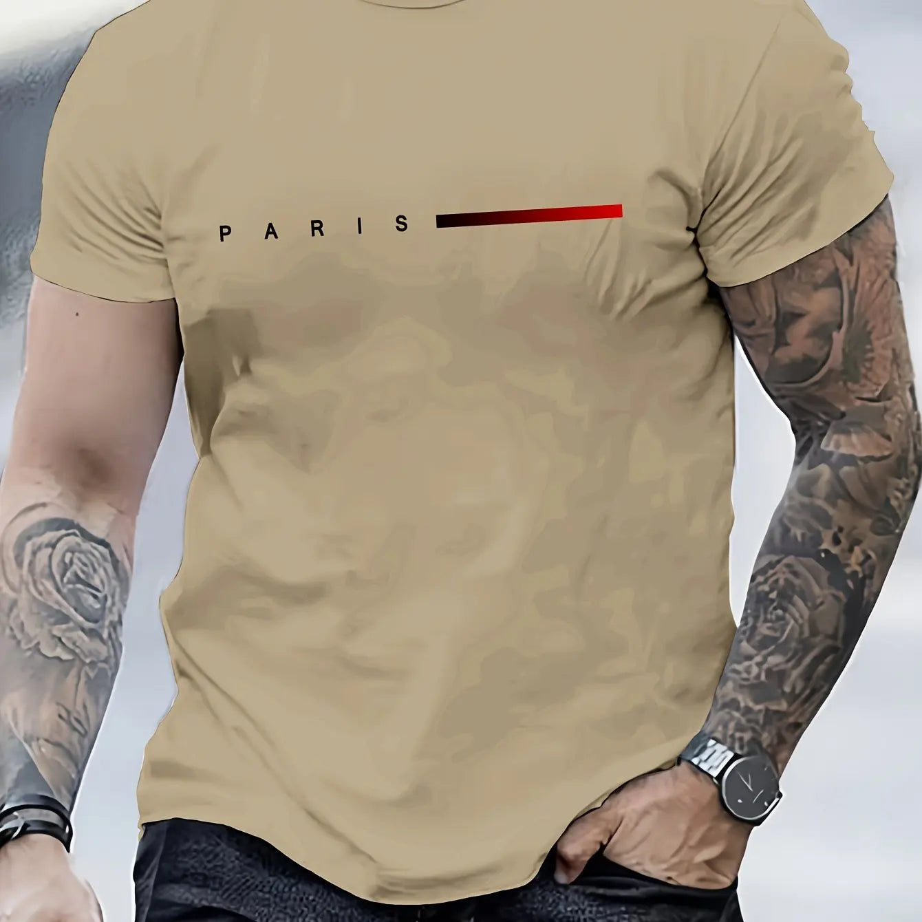 T-shirt ample à manches courtes et col rond pour homme, haut décontracté, 100% coton