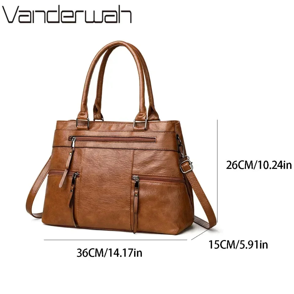 Sac à main élégant pour femme, sac à poignée supérieure en cuir de bonne qualité, sac à bandoulière
