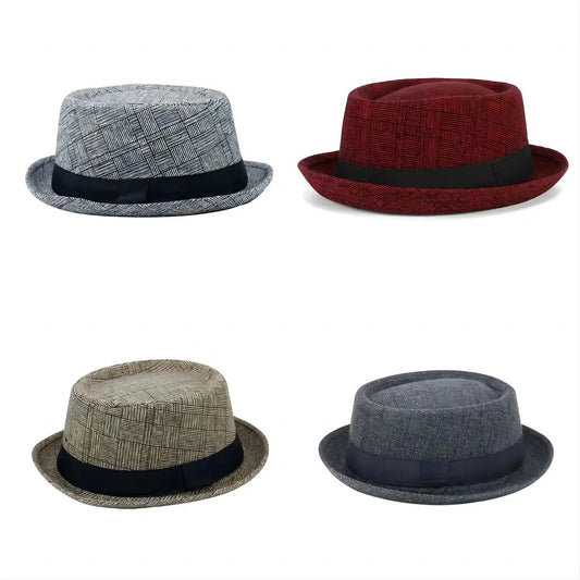 Chapeau haut de Protection solaire, en coton, pour homme, chapeau de Jazz, Simple et rétro,