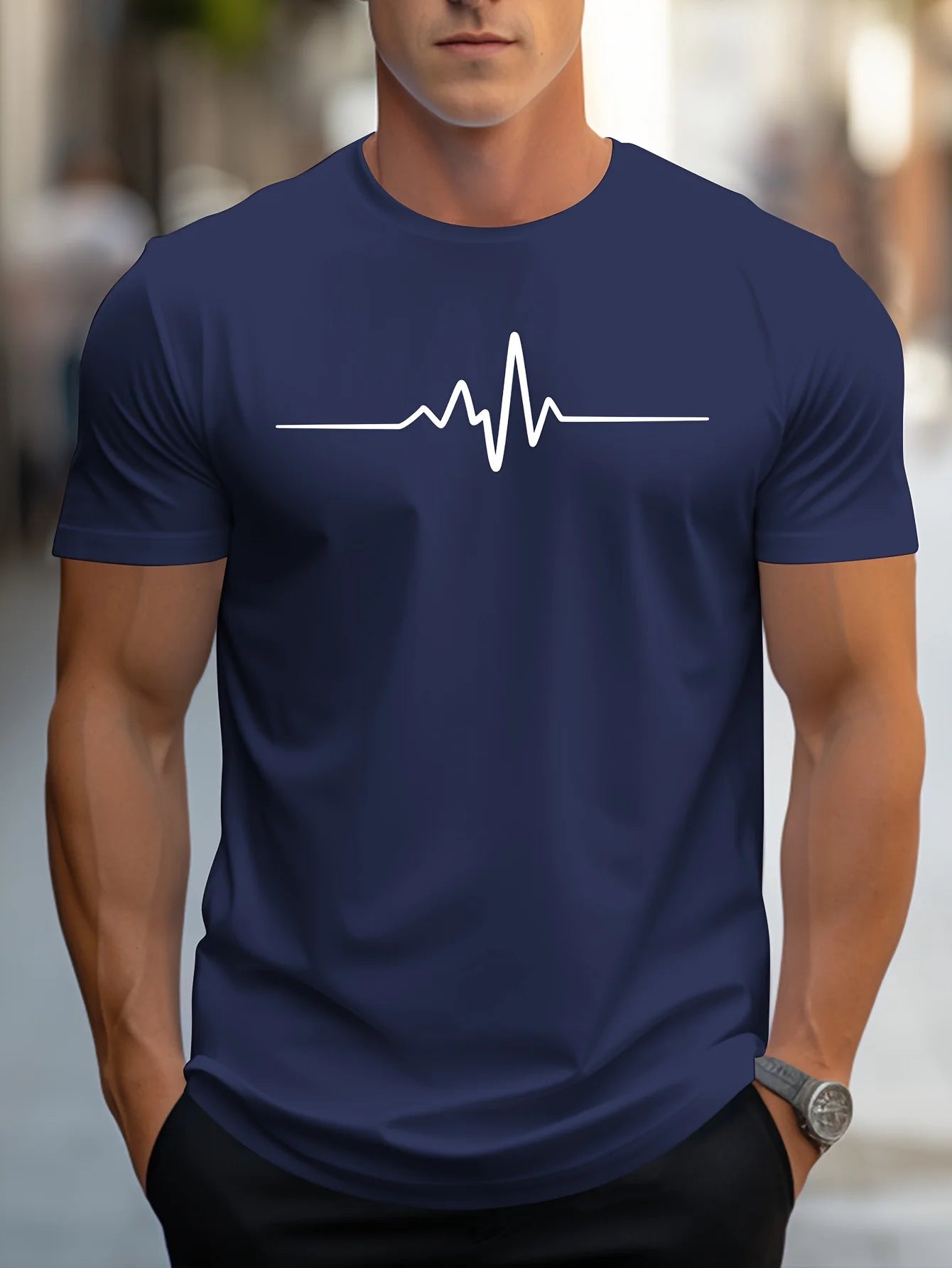 T-shirt manches courtes, col rond, homme, 100% coton, taille ample, motif créatif imprimé, coupe cintrée, sport, décontracté,