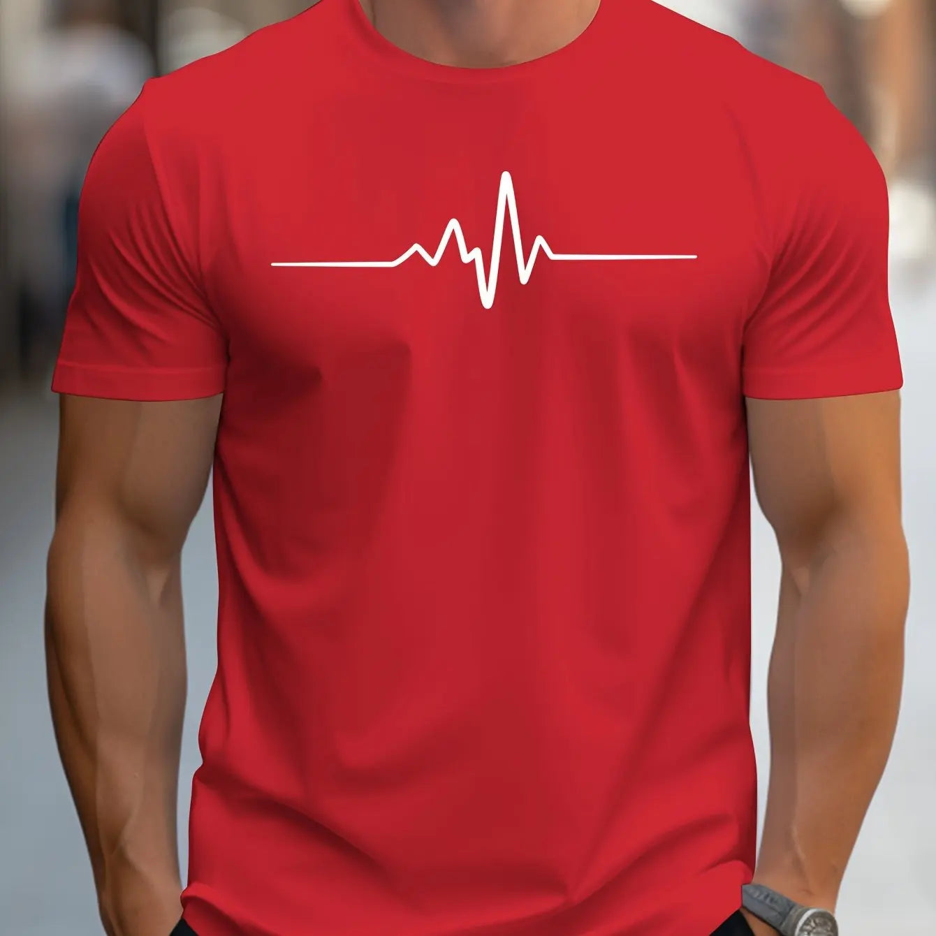 T-shirt manches courtes, col rond, homme, 100% coton, taille ample, motif créatif imprimé, coupe cintrée, sport, décontracté,