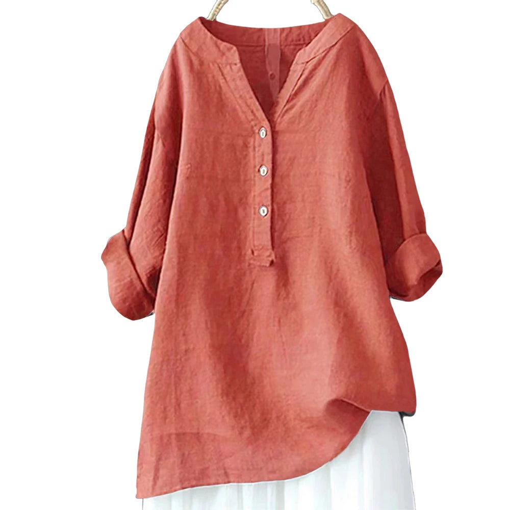 a-haut de  grande taille pour femme,  été,  3/4 manches,  vêtement coréen surdimensionné, chemise femme