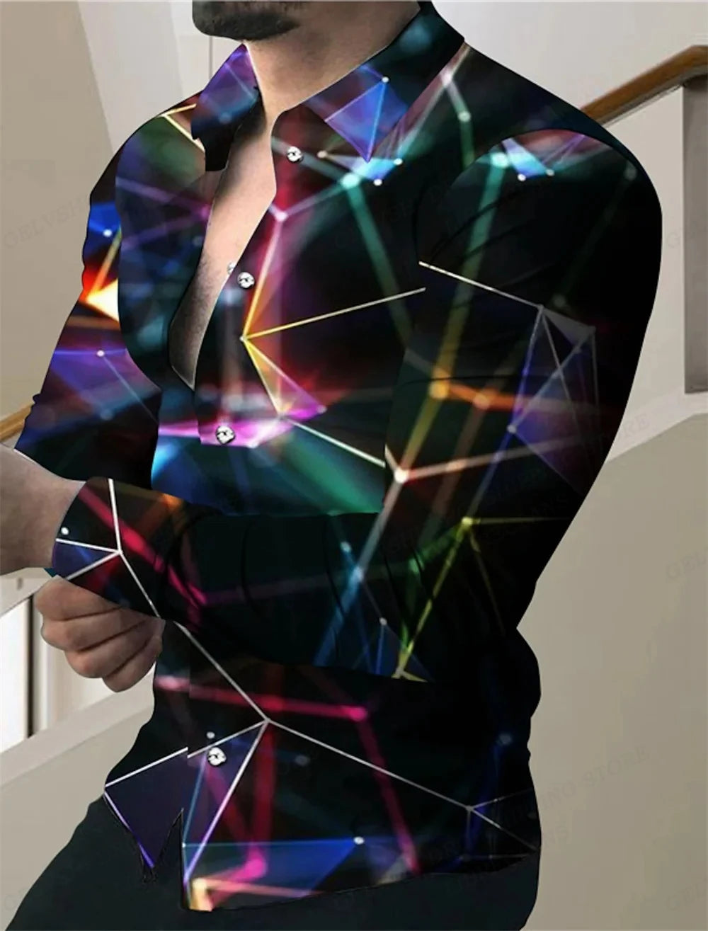 chemise hawaïenne à manches longues pour homme, chemise décontractée, à la mode,