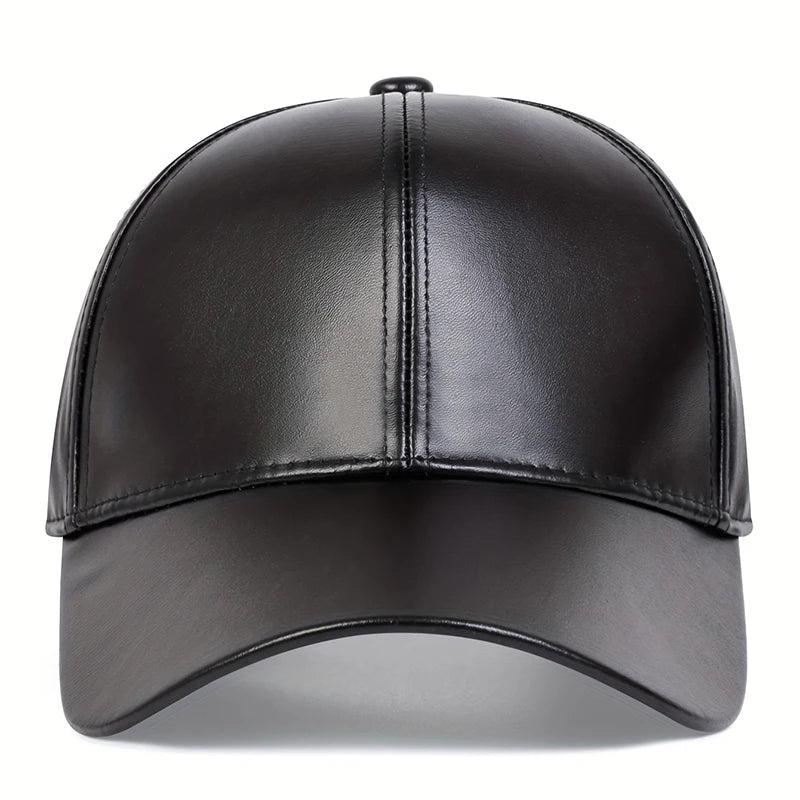 casquette de baseball en cuir PU pour homme et femme, solide, automne,  hiver, hip hop, snapback