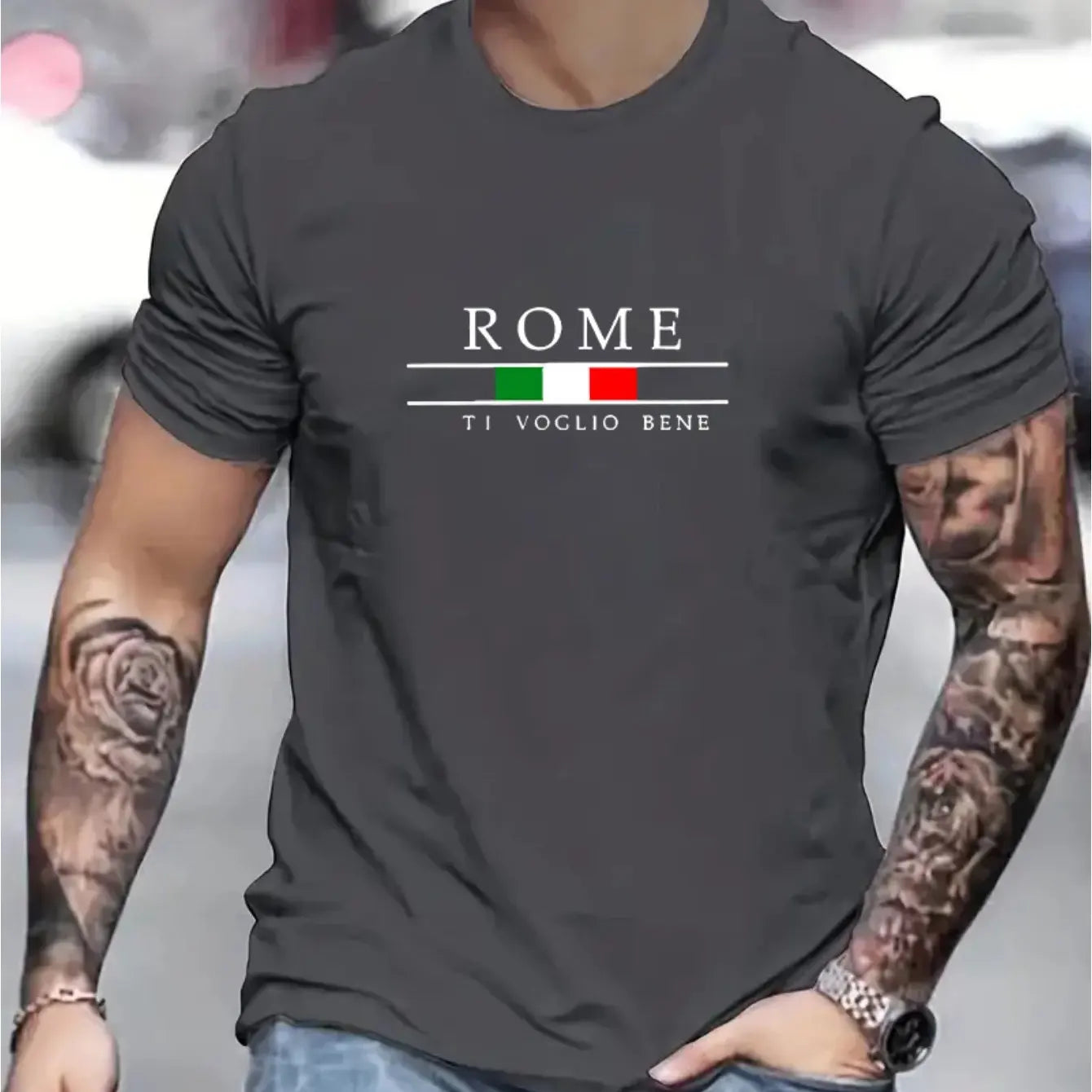 T-shirt, manches courtes, col rond, homme, décontracté, 100% coton,