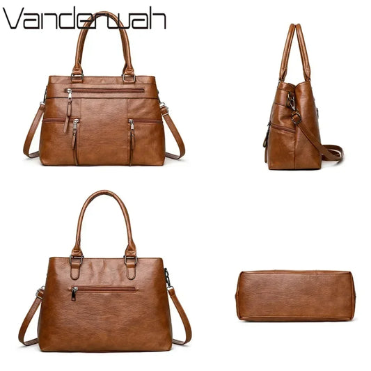 Sac à main élégant pour femme, sac à poignée supérieure en cuir de bonne qualité, sac à bandoulière