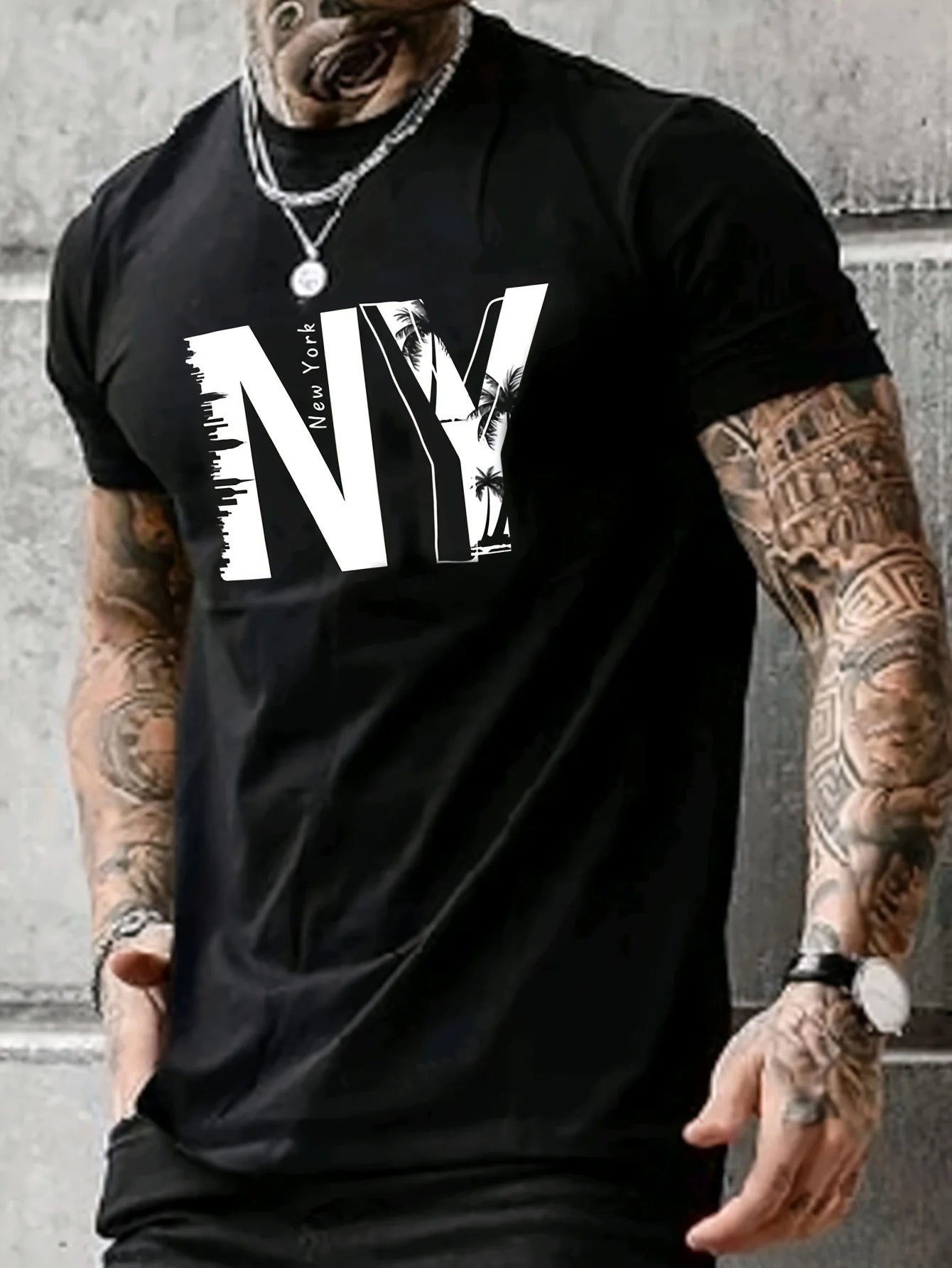 T-shirt à Manches Courtes et Col Rond pour Homme, Vêtement Décontracté, Ample, en Coton Pur,