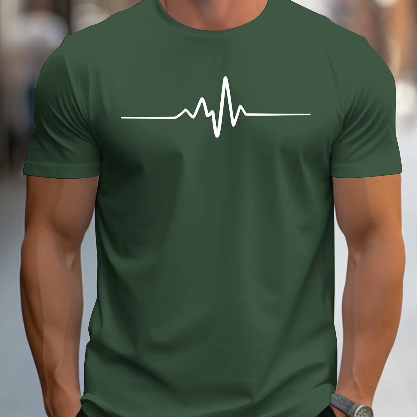 T-shirt manches courtes, col rond, homme, 100% coton, taille ample, motif créatif imprimé, coupe cintrée, sport, décontracté,