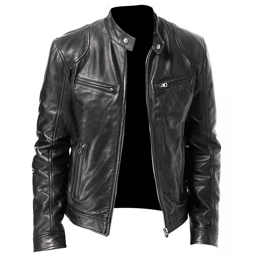 veste de moto en cuir PU pour homme et femme