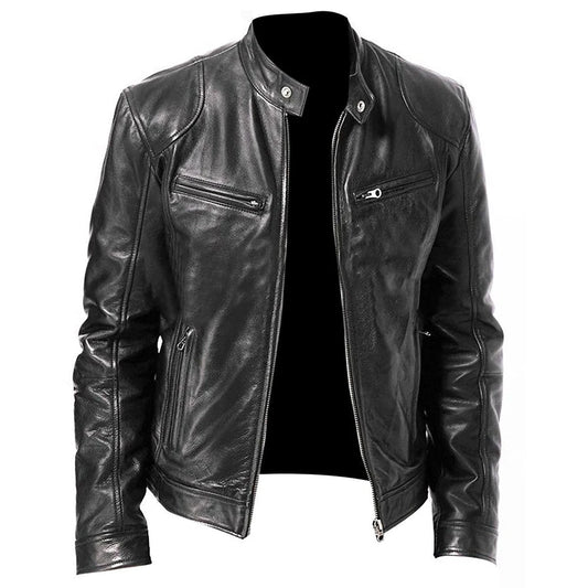 veste de moto en cuir PU pour homme et femme