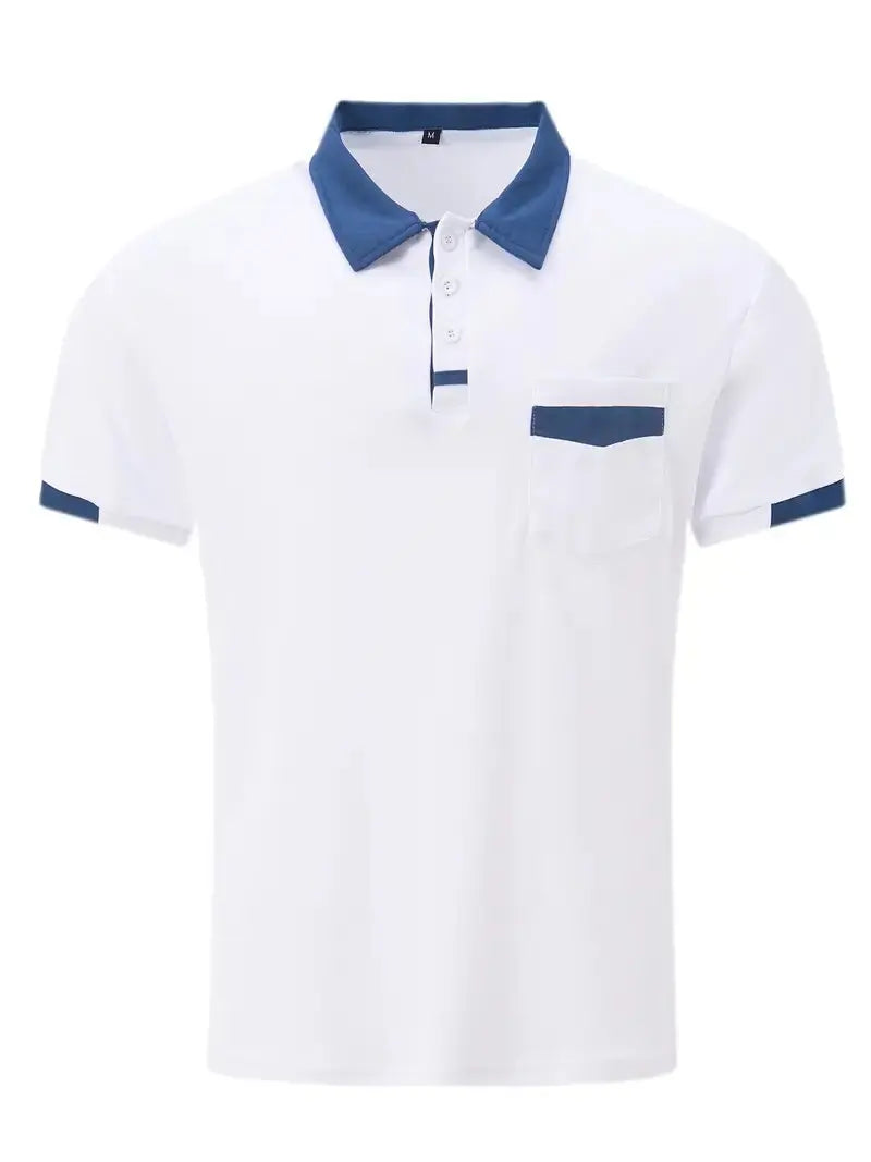 Polo classique à boutons pour hommes, décontracté, sport, respirant