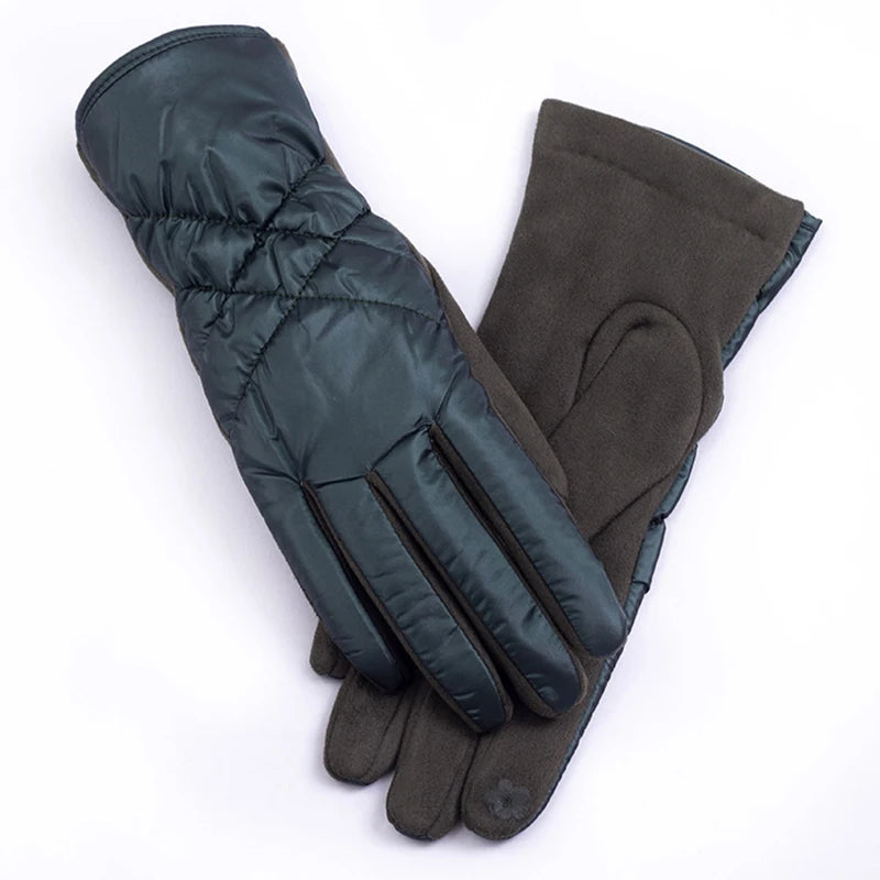 Gants en coton pour femme, garde au chaud, imperméable, doublure polaire thermique, écran tactile,