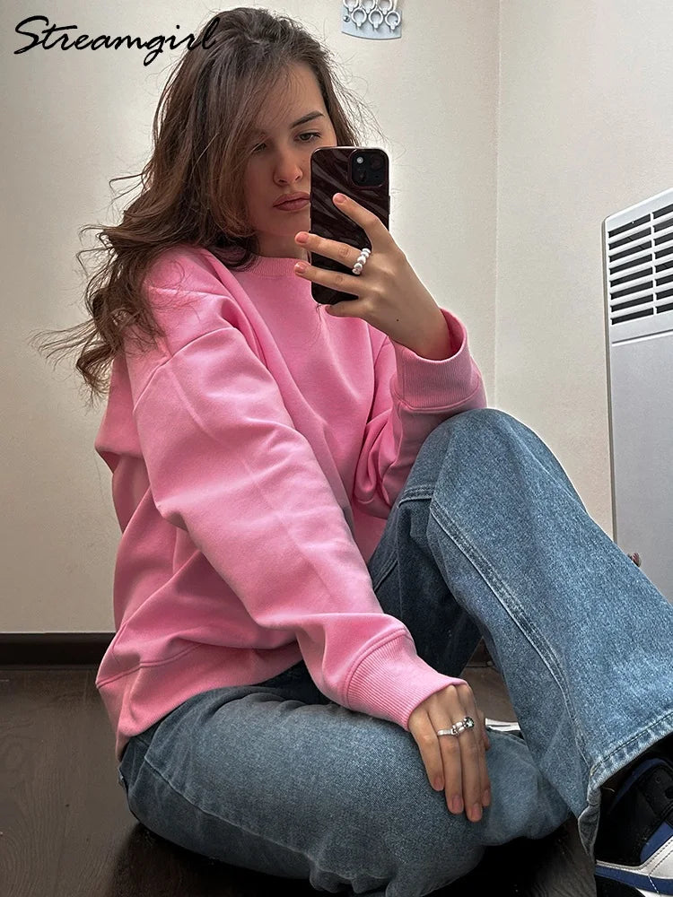 sweat-shirt basique en coton pour femme