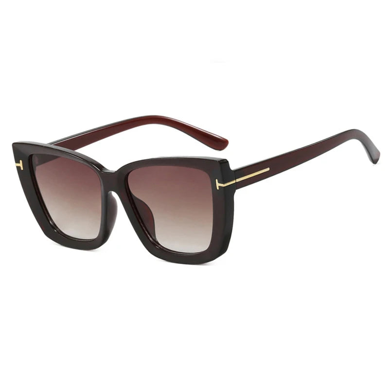 a-lunettes de soleil de Luxe pour femme, oeil De Chat, Carrées, rétro, moderne, UV400
