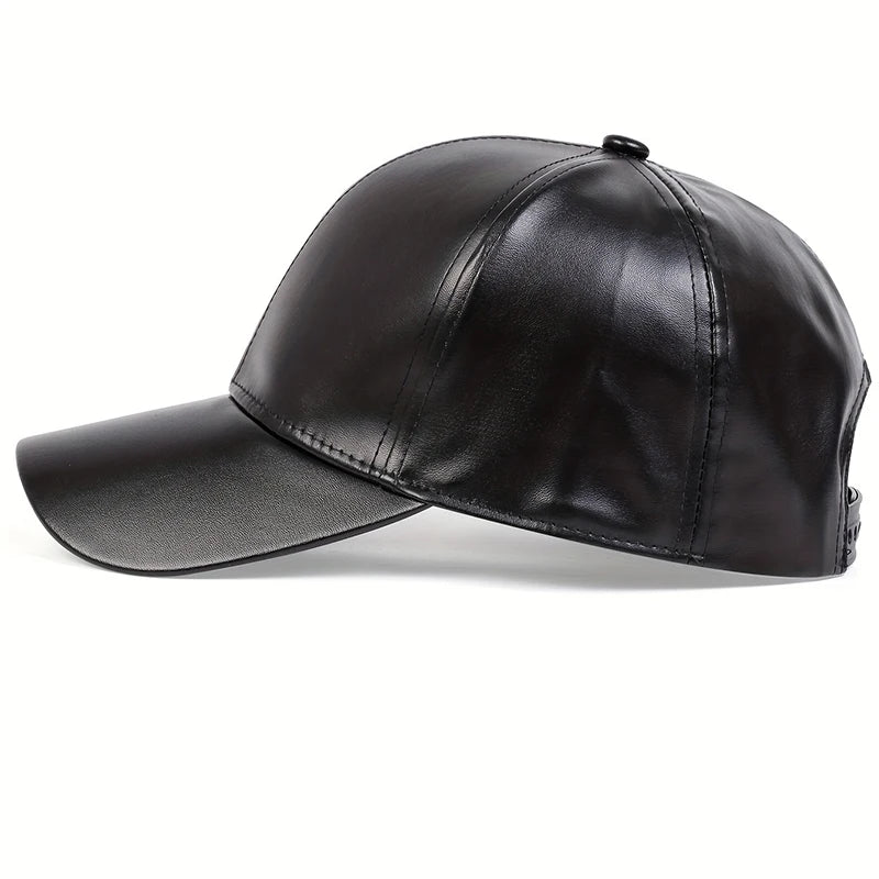 casquette de baseball en cuir PU pour homme et femme, solide, automne,  hiver, hip hop, snapback