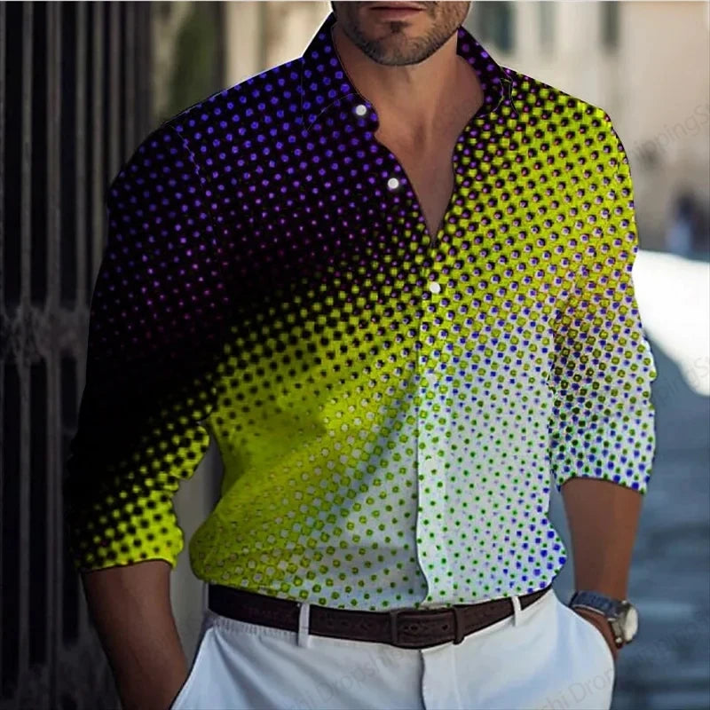chemise pour homme d'affaires, chemises de bureau à manches longues, chemise hawaïenne homme, mode décontracté, boutonné, rayé,