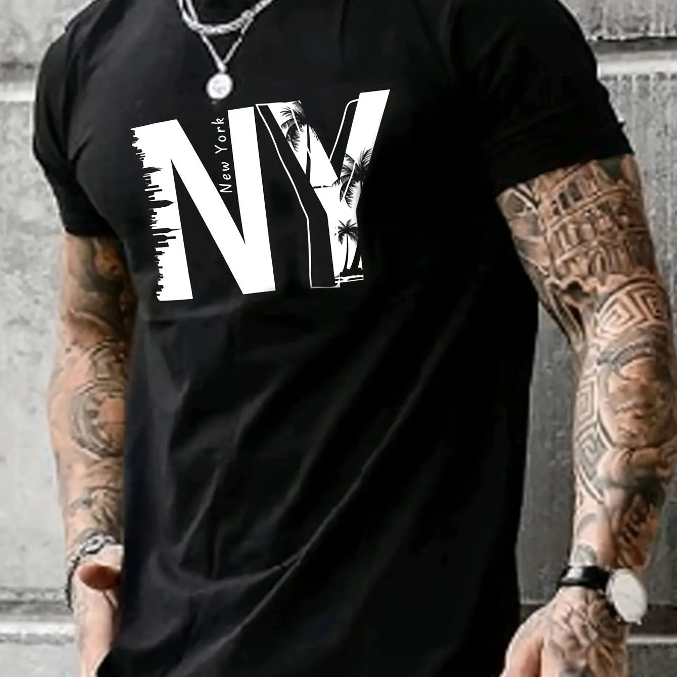 T-shirt à Manches Courtes et Col Rond pour Homme, Vêtement Décontracté, Ample, en Coton Pur,