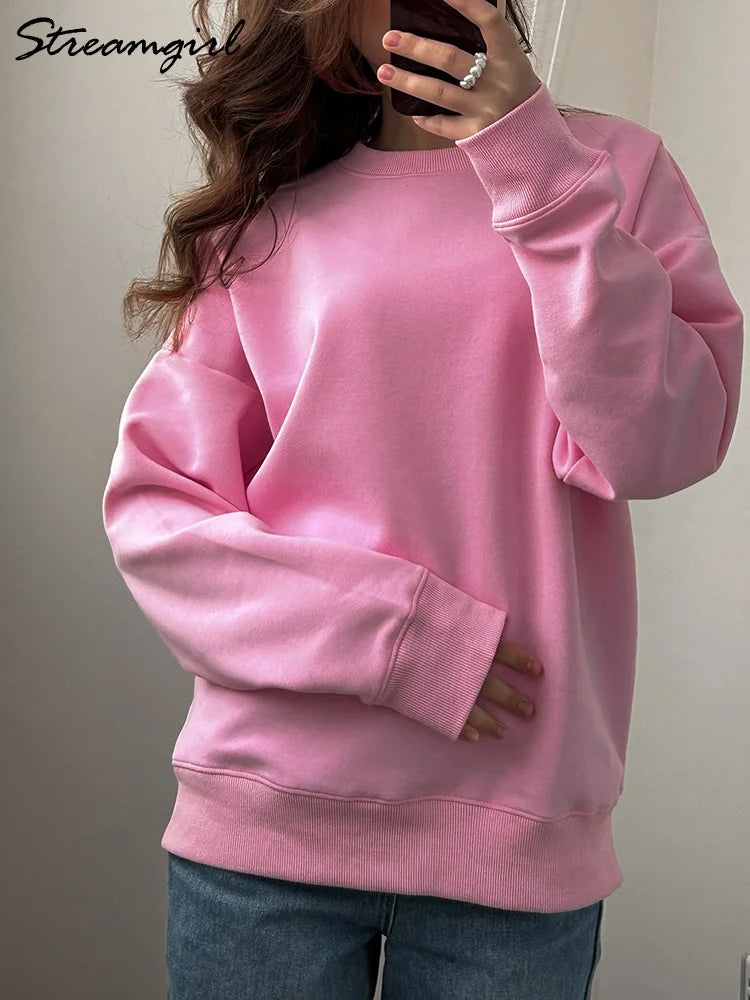 sweat-shirt basique en coton pour femme