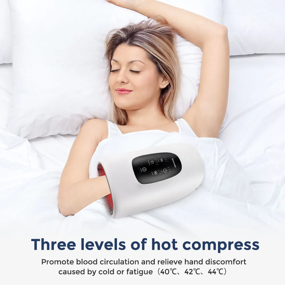masseur électrique sans fil avec compression d'air, 3 niveaux de Chaleur, masseur des paumes et des doigts de la main