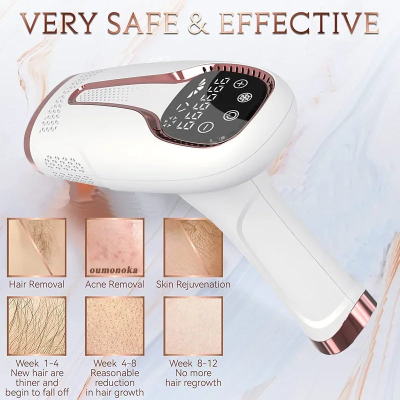 Épilateur laser indolore pour femme et homme, corps, bikini, IPL 999,999 flashs, pulsations en continu, épil