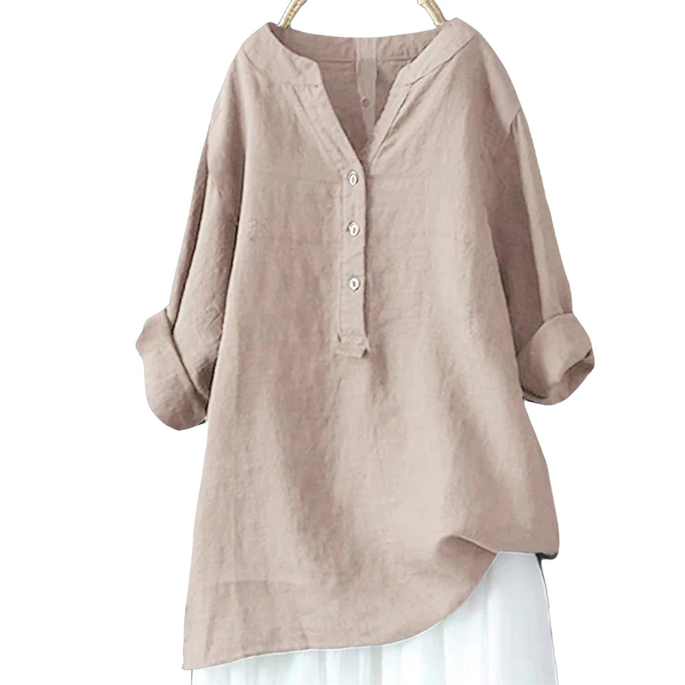 a-haut de  grande taille pour femme,  été,  3/4 manches,  vêtement coréen surdimensionné, chemise femme