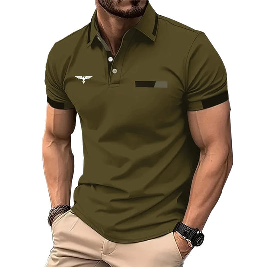 Polo à manches courtes pour homme, 100% polyester, impression numérique 3D, affaires, décontracté,