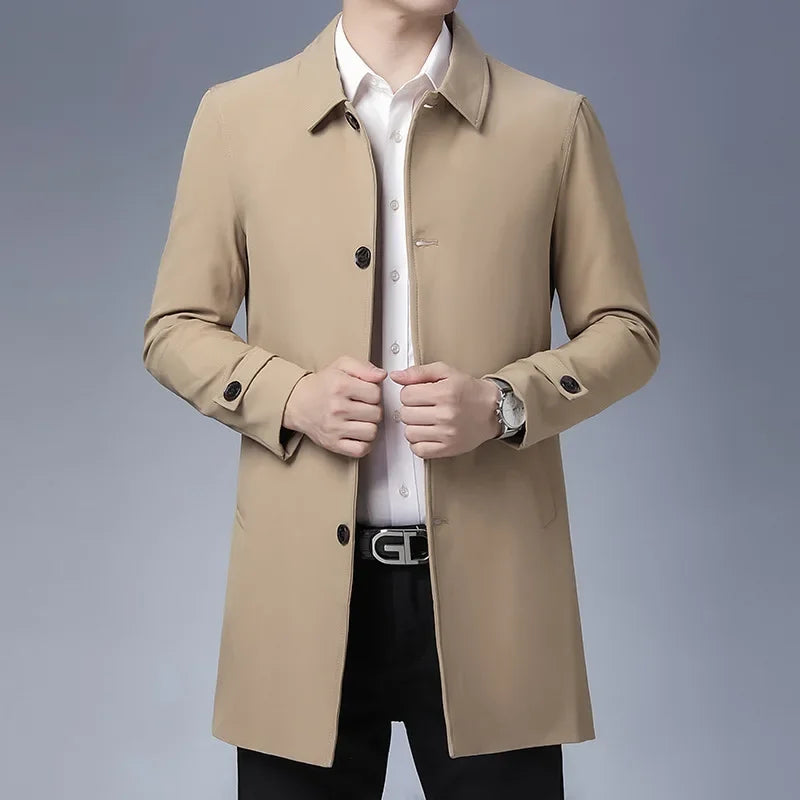 Veste longue d'affaires décontractée pour homme