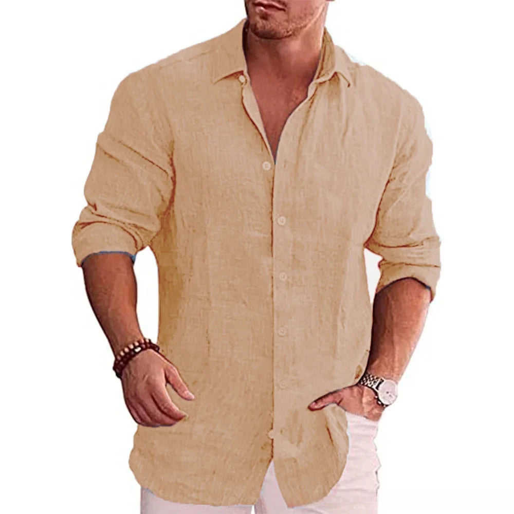 chemise en lin, coton pour homme