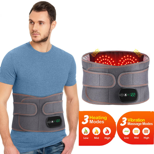 Ceinture de massage chauffante à la lumière rouge, compresse chaude sans fil, vibration du do