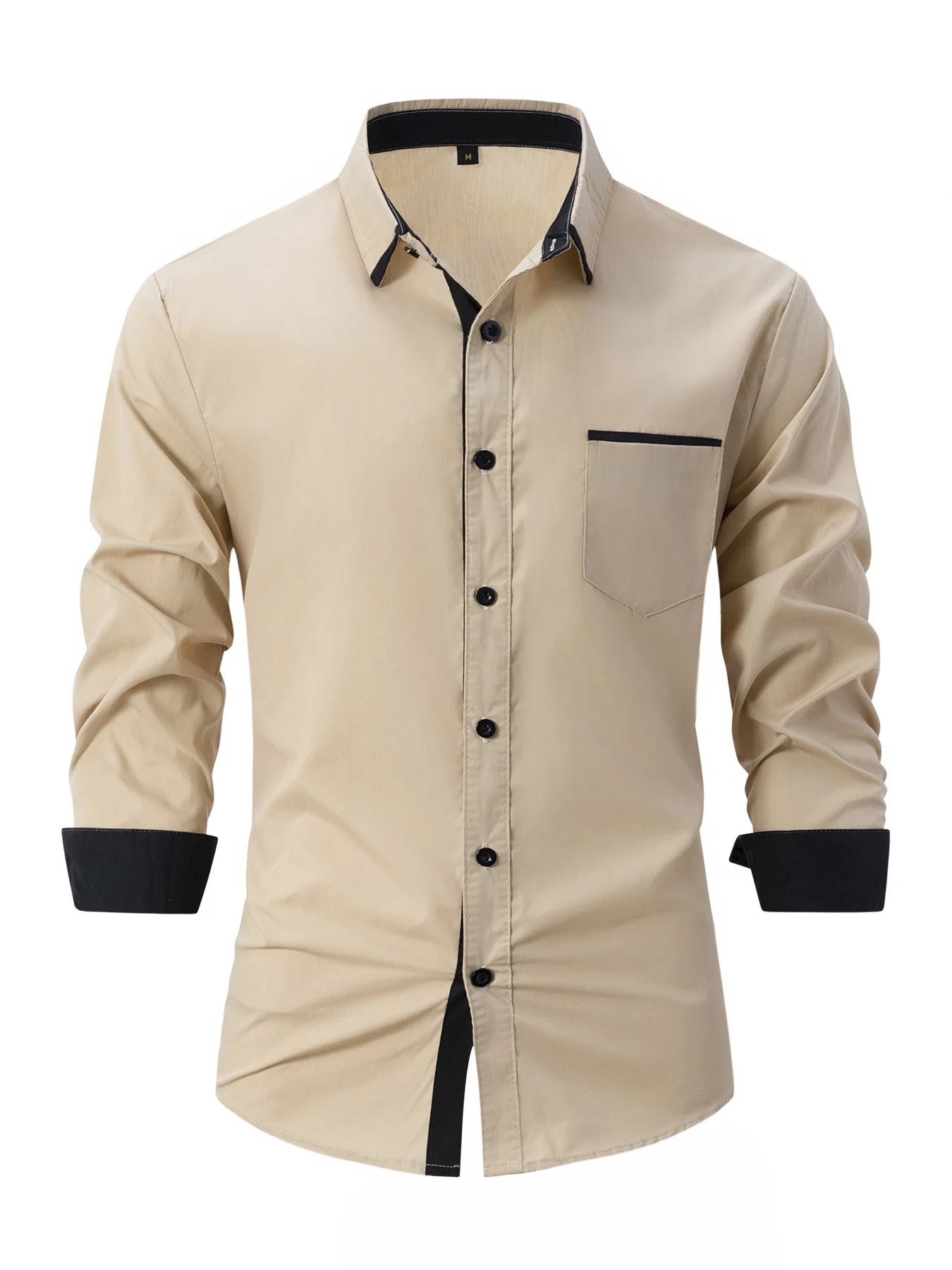 Chemise d'affaires à manches longues pour homme,