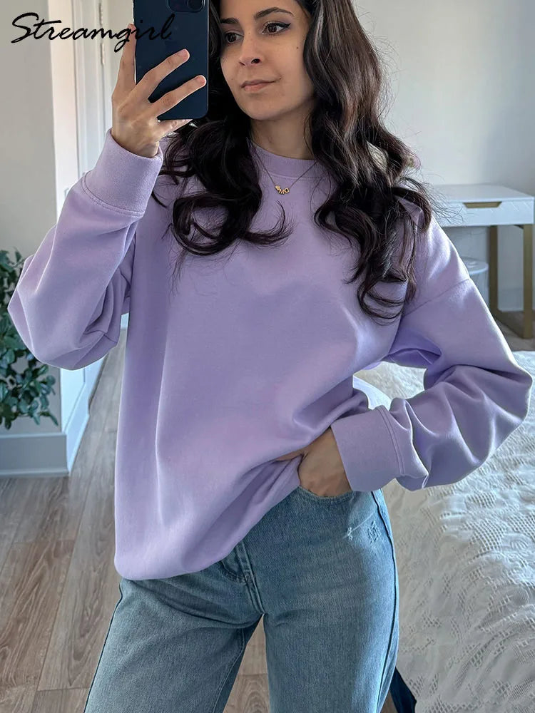 sweat-shirt basique en coton pour femme