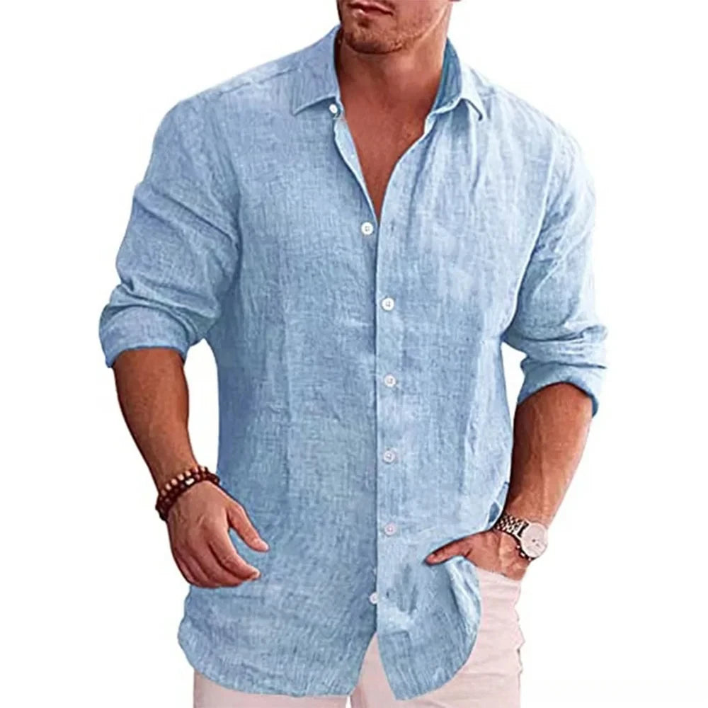 chemise en lin, coton pour homme