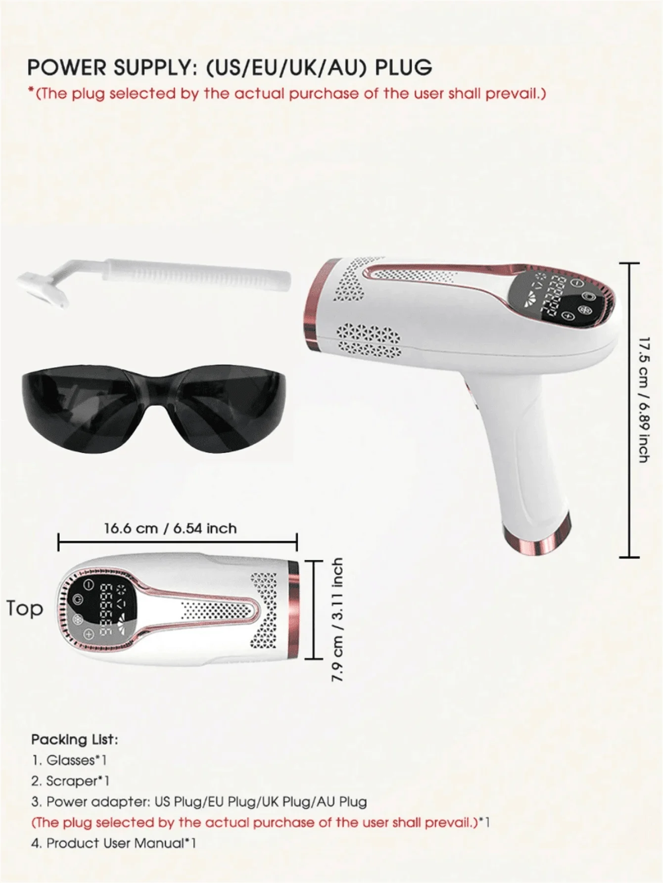 a-épilateur indolore, dispositif d'épilation laser IPL pour femme et homme, 3 en 1