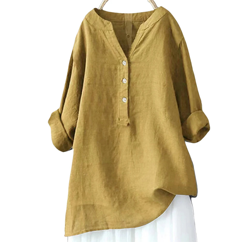 a-haut de  grande taille pour femme,  été,  3/4 manches,  vêtement coréen surdimensionné, chemise femme