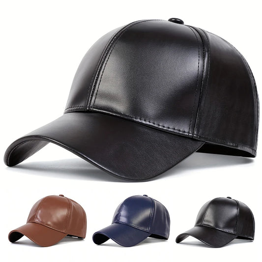 casquette de baseball en cuir PU pour homme et femme, solide, automne,  hiver, hip hop, snapback