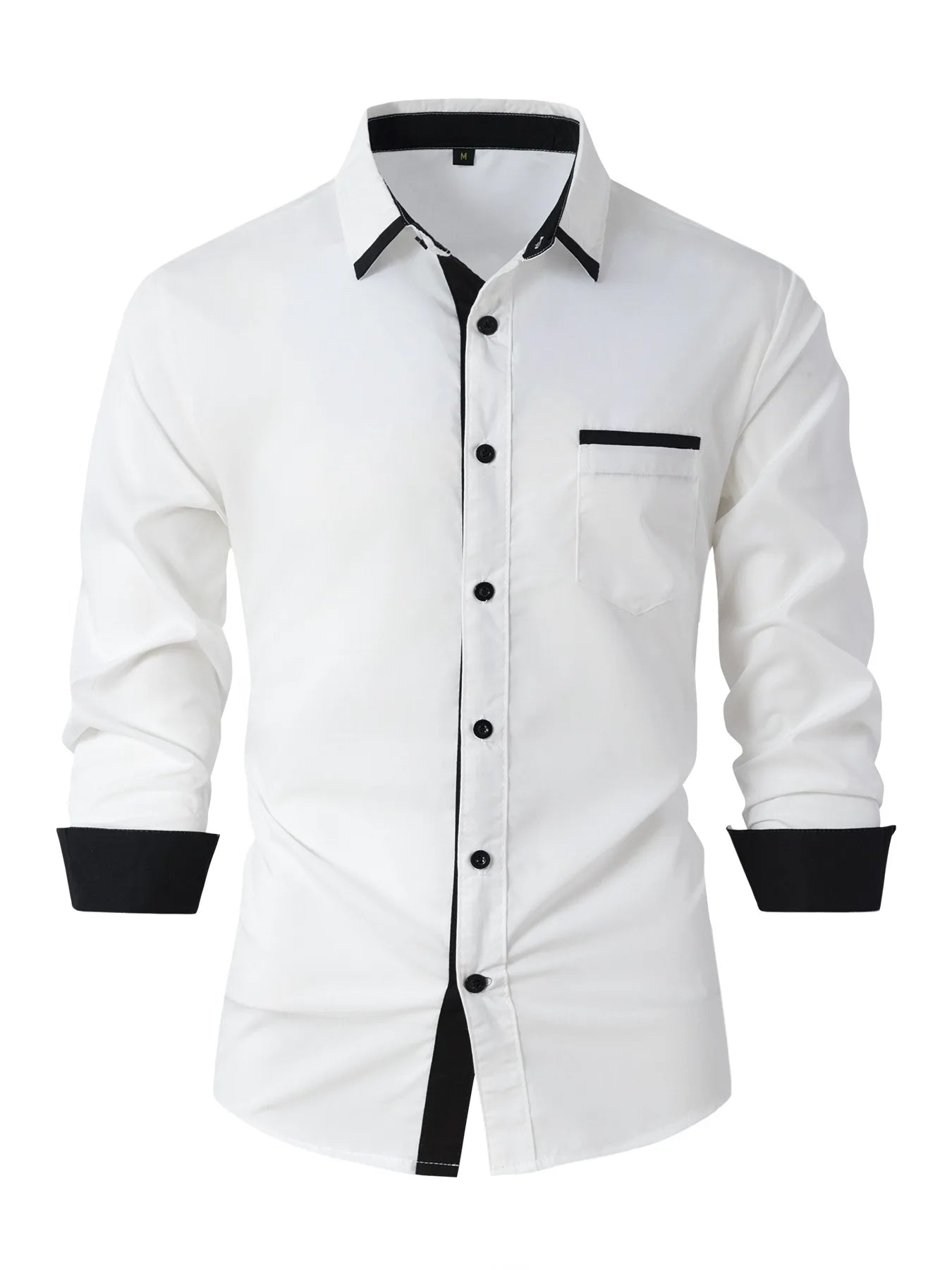Chemise d'affaires à manches longues pour homme,