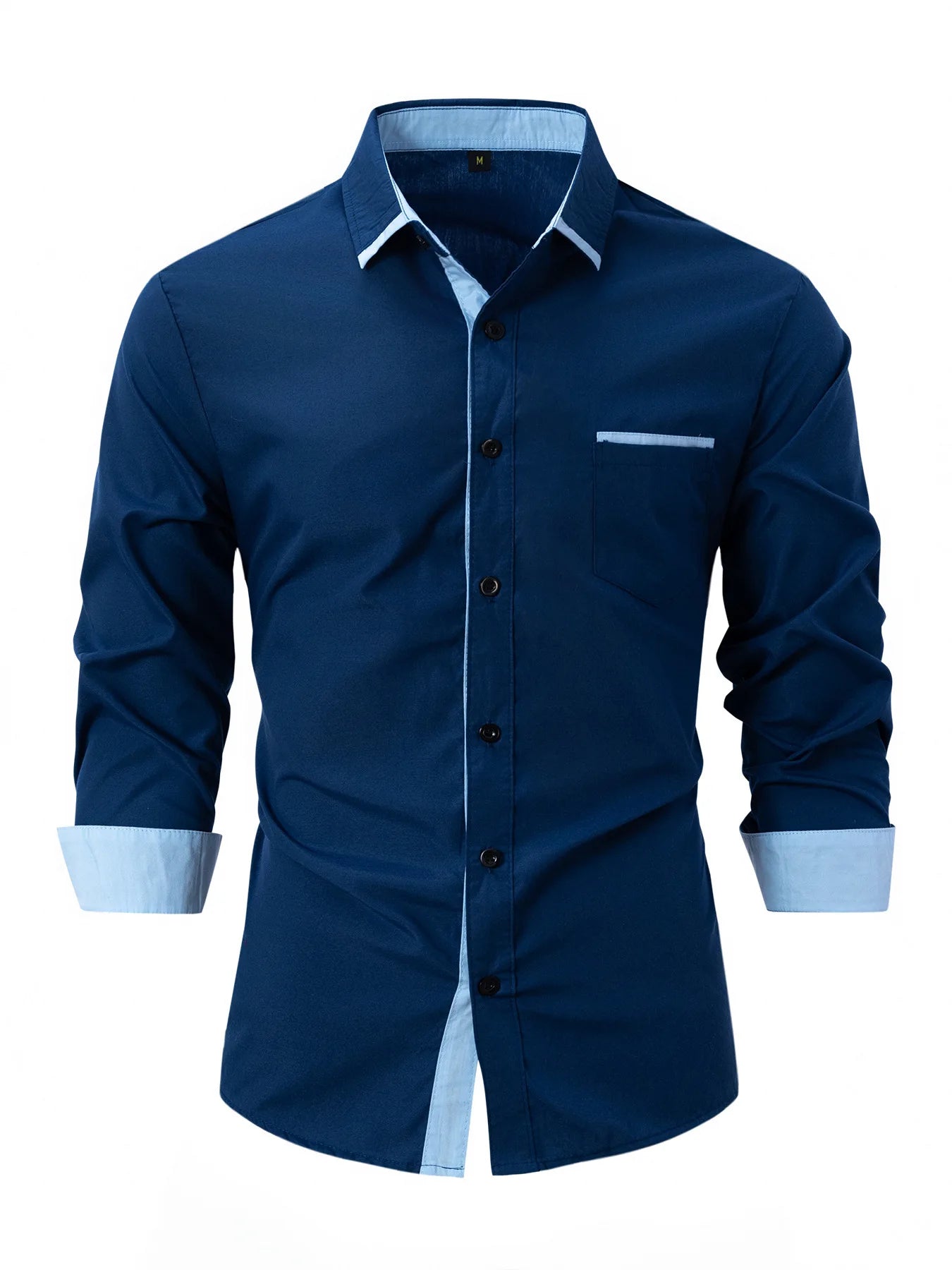 Chemise d'affaires à manches longues pour homme,