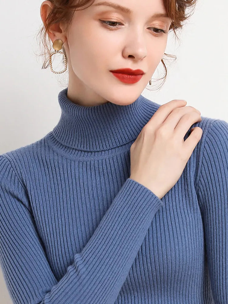 pull à col roulé pour femme