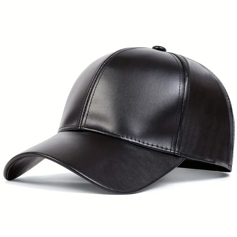 casquette de baseball en cuir PU pour homme et femme, solide, automne,  hiver, hip hop, snapback